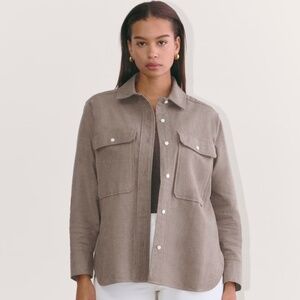 NWOT Everlane Women's Boyfriend Shirt in Flannel in Taupe Melange XL